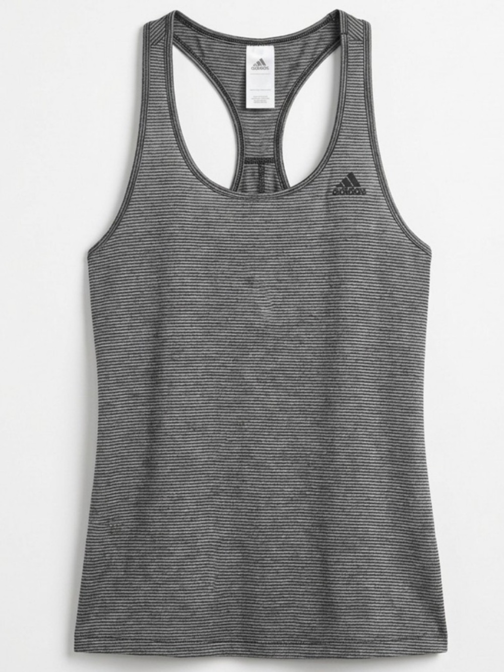 Adidas Women's Gray Striped Racerback Tank Top